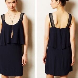 Anthropologie Maeve Navy Layered Tisana Tank Dress